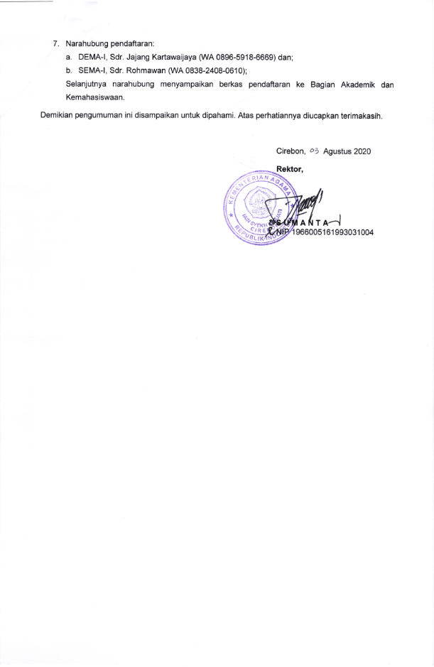 Pengumuman Mekanisme Keringanan UKT Semester Gasal tahun 2020/2021