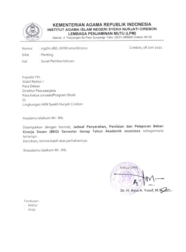 Jadwal BKD TA 2021/2022 Genap