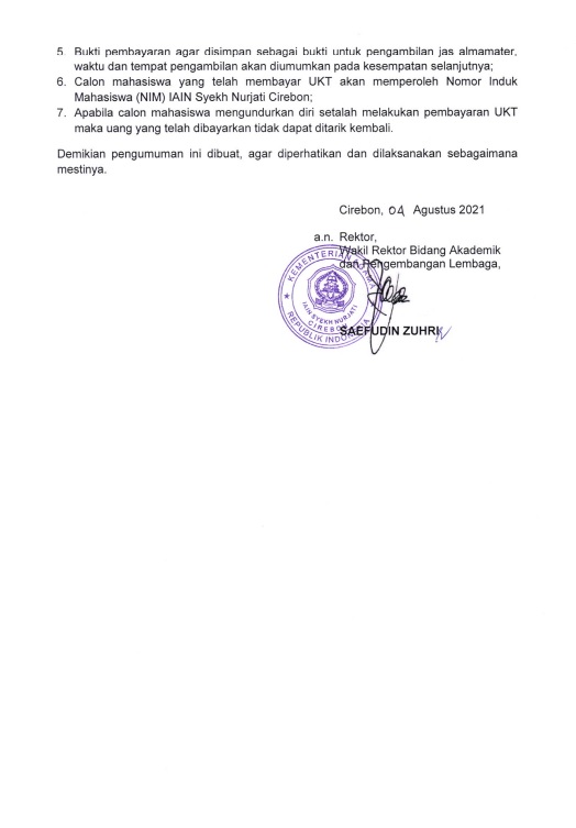 PENGUMUMAN PEMBAYARAN UKT SPMB MANDIRI GEL. 2