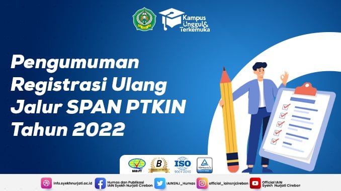 Pengumuman Registrasi Ulang Jalur SPAN-PTKIN Tahun 2022_Jurusan ILHA